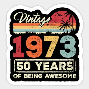 50 Year Old Birthday Vintage 1973 50th Birthday Sticker